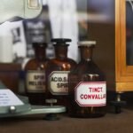 Pharmacy bottles on a shelf